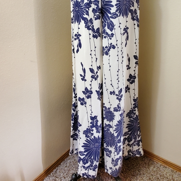 Free People Sundae Blue Floral Print Wide Leg Pants - Picture 5 of 16